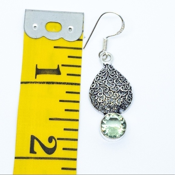 Green Amethyst Sterling Silver Earrings - Picture 7 of 15